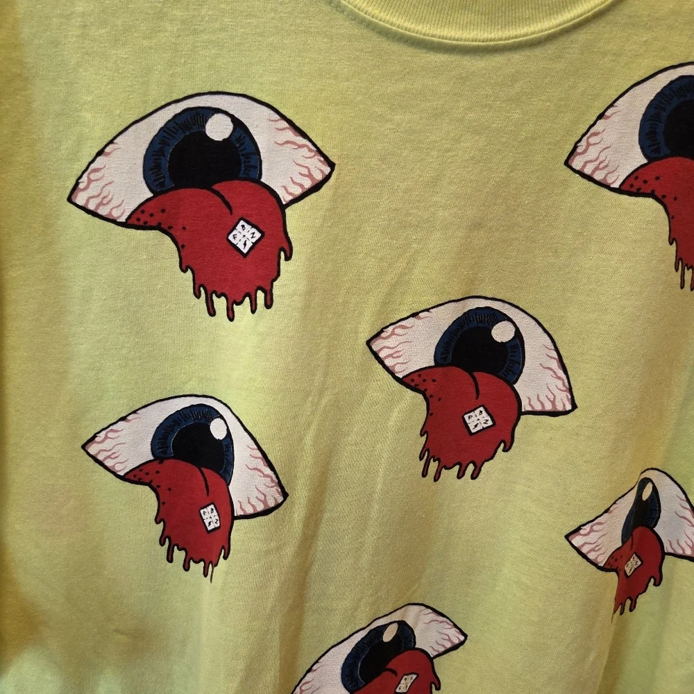 Flatbush Zombies Acid Eyes Tee Men's 2xl Neon Yellow Open Your Mind - Picture 2 of 13